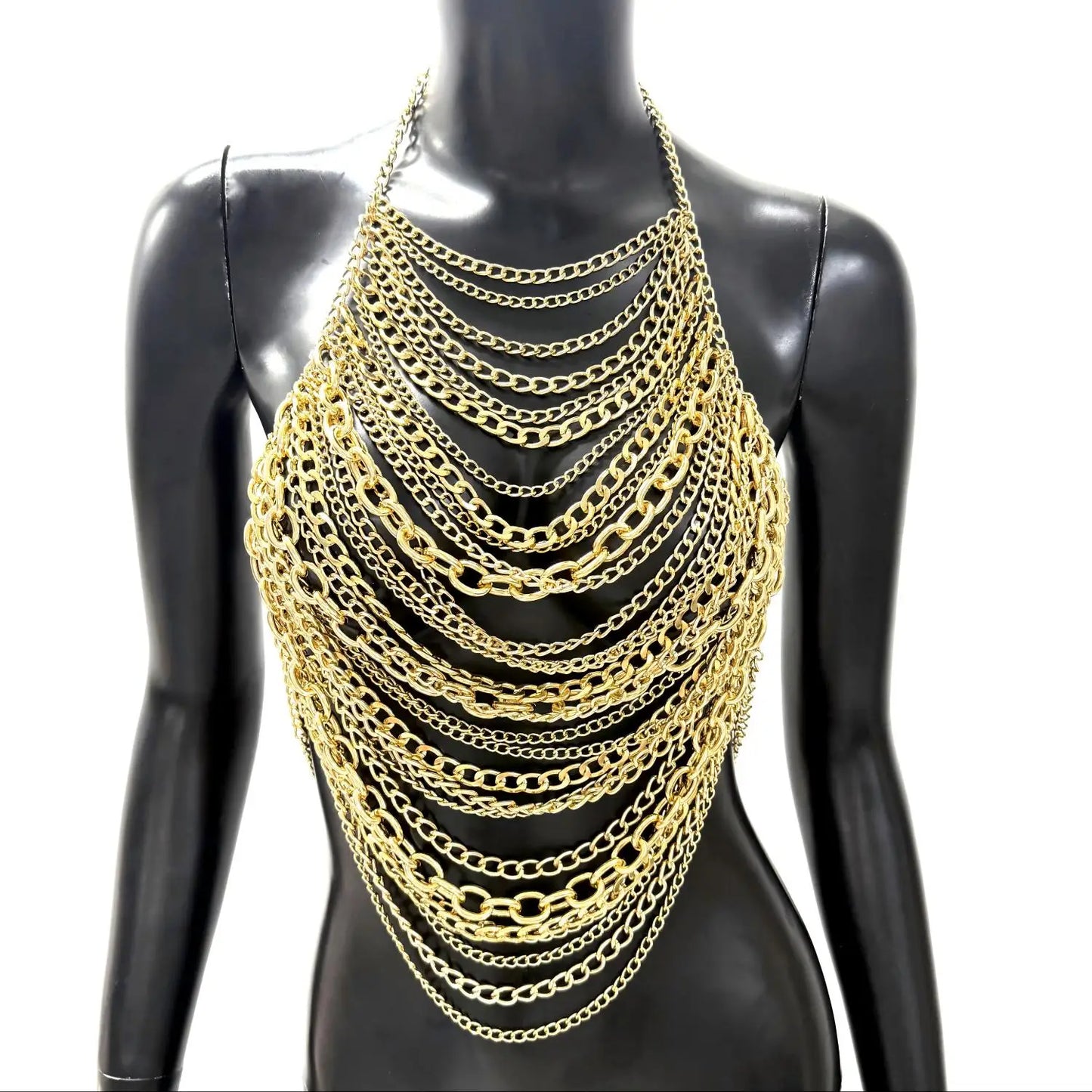 European and American Fashion Trendy Chest Chain Multiple Styles Chest Chain Gold Chain Stacked Top
