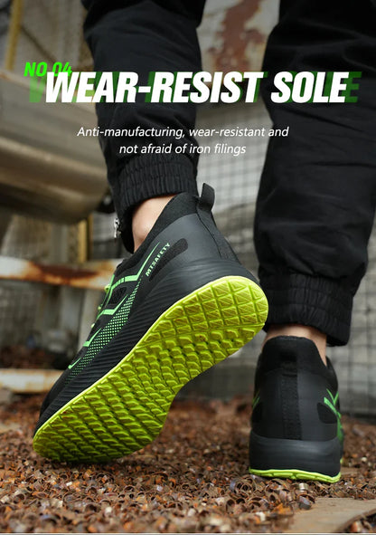 Men's Anti-Snare Steel Toe Anti-Puncture Safety Shoes Lightweight Comfortable Work Boots for Outdoor Workshop Durable Industrial