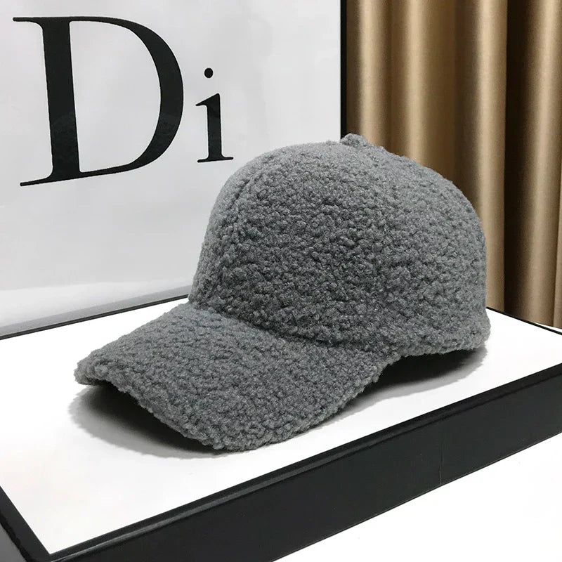 Winter Hats For Women Baseball Caps Plush Thickened Warm Baseball Cap Female Casual Solid Color Fashion Design Outdoor
