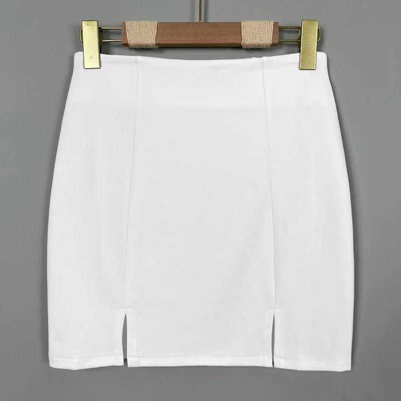 Korean Style 2026 Summer New Slim Comfortable Sexy Mini Skirt Elegant Solid Slim Versatile High Waist Bodycon Skirts for Women