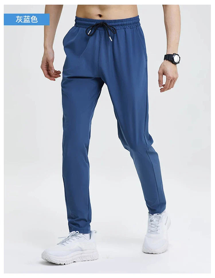 New Pencil Pants Tight Jogging Casual Mens Running Breathable Quick-Drying Ice Silk Outdoor Gym Sports Fashion Fitness Pant