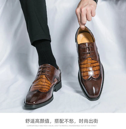 Brock British Korean version high-end suit shoes wedding small leather shoes men's business formal wear trendy men's shoes