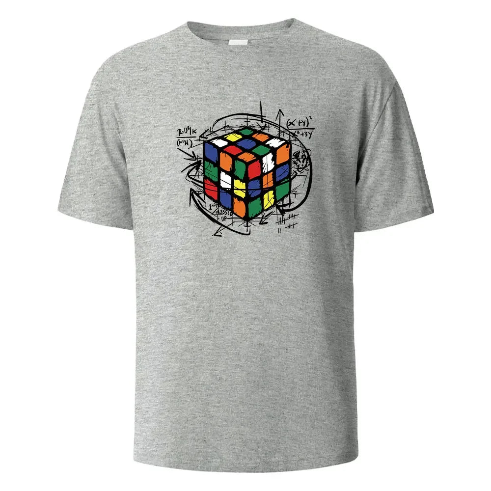 Mofang Print T-Shirt Summer Tees For Men Women 100% Cotton O-neck Oversize Casual Short sleeved Tops