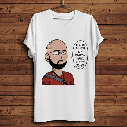 one punch Hero,Saitama,OK MAN,Funny Anime Tshirt ,Men White Casual Short Sleeve T-Shirt,Unisex Streetwear,manga Tee