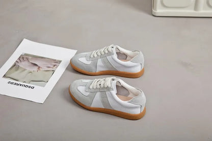 Women's Sneakers 2026 New Genuine Leather Ladies Moral Training Shoes Casual Spring Flat Shoes Women