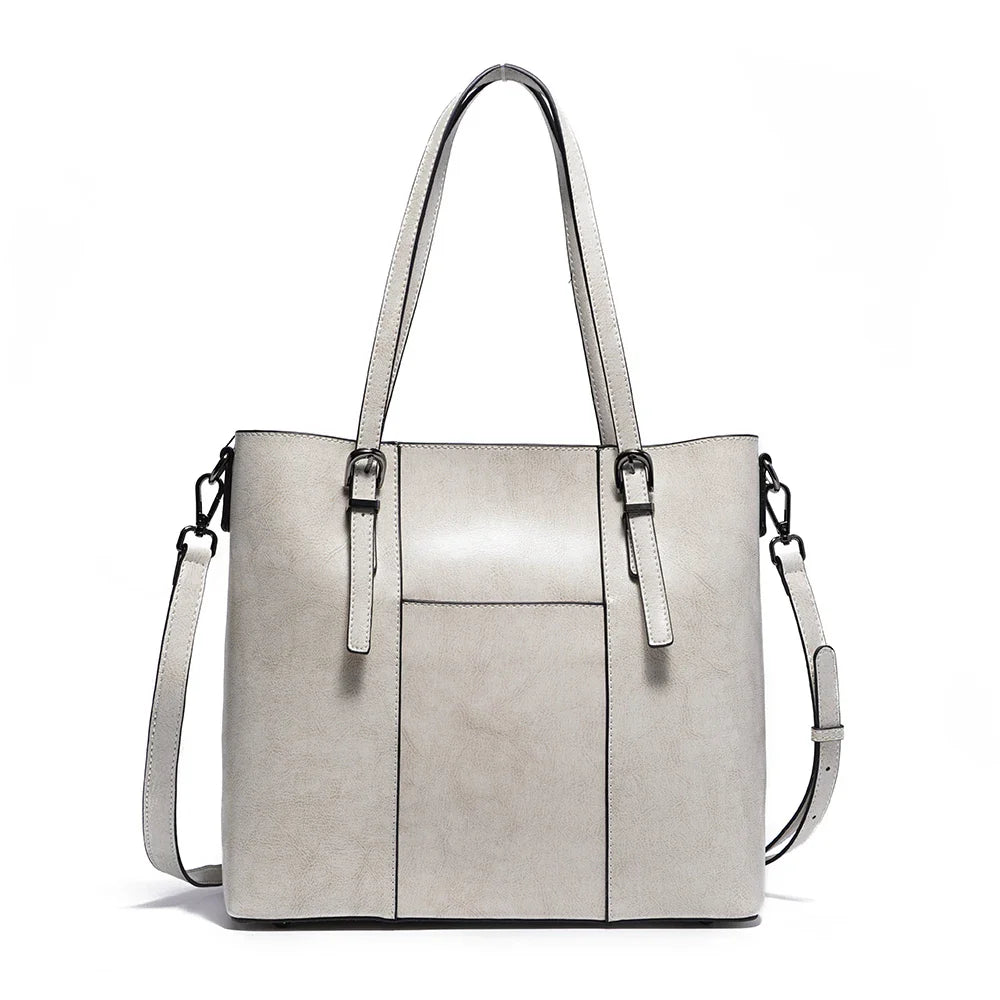 High Quality Women's Genuine Leather Tote Lady Luxury Designer Cowhide Shoulder Bag Large Capacity OL Handbag Shopper Bag