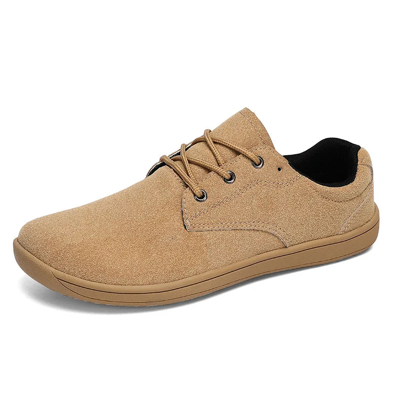 Men's Sneakers With Wide Toe Nose Feet Minimalist Cow Suede Leather Upper Casual Man Shoes Footwear For Woman