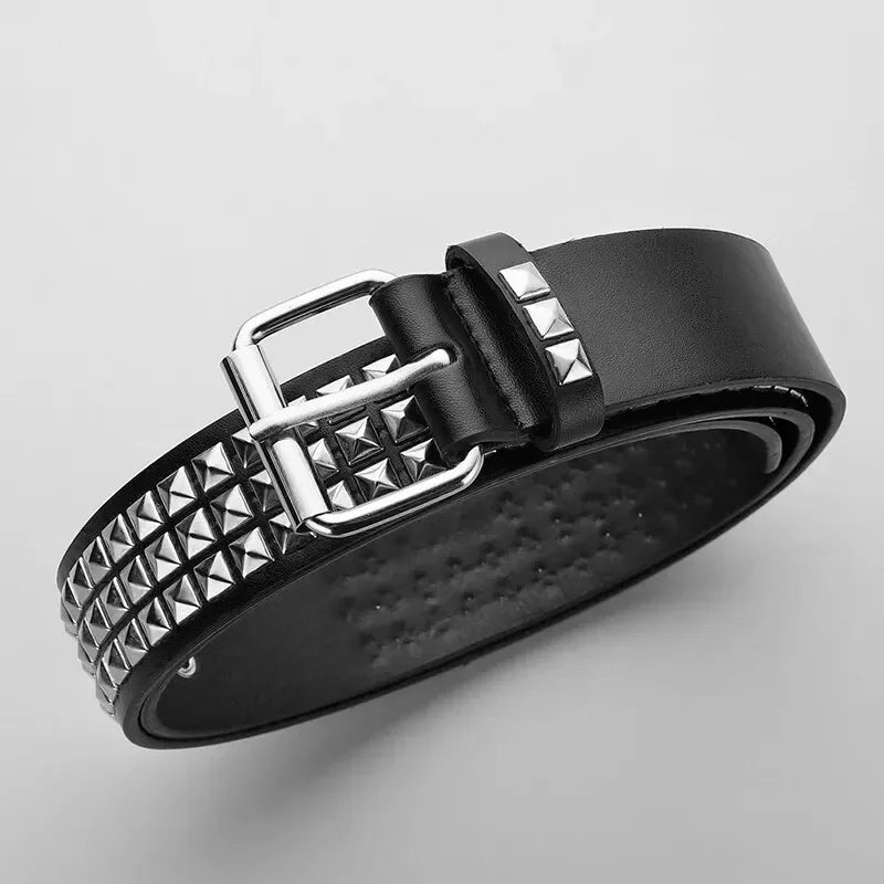 Trend Rivet Belt Heavy Metal Belt Men Women Punk Nightclub Rock Style Belt Jeans Belt Y2K Belt Fashion Decoration Women's Belts