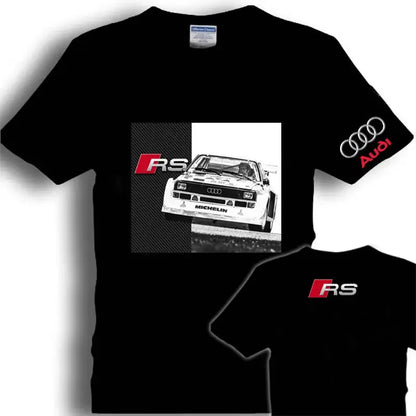 Audi Racing AODI Men's Short Sleeve T-Shirt Clothes Car Cotton Locomotive Off-Road Front Shoulder