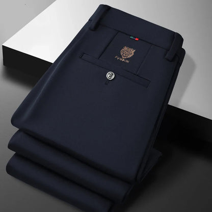 Men's Slim Fit Stretch Dress Pants,Non-Iron Business Trousers,Comfortable Straight Leg Slacks for Office & Daily Wear