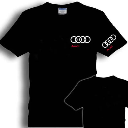 Audi Racing AODI Men's Short Sleeve T-Shirt Clothes Car Cotton Locomotive Off-Road Front Shoulder