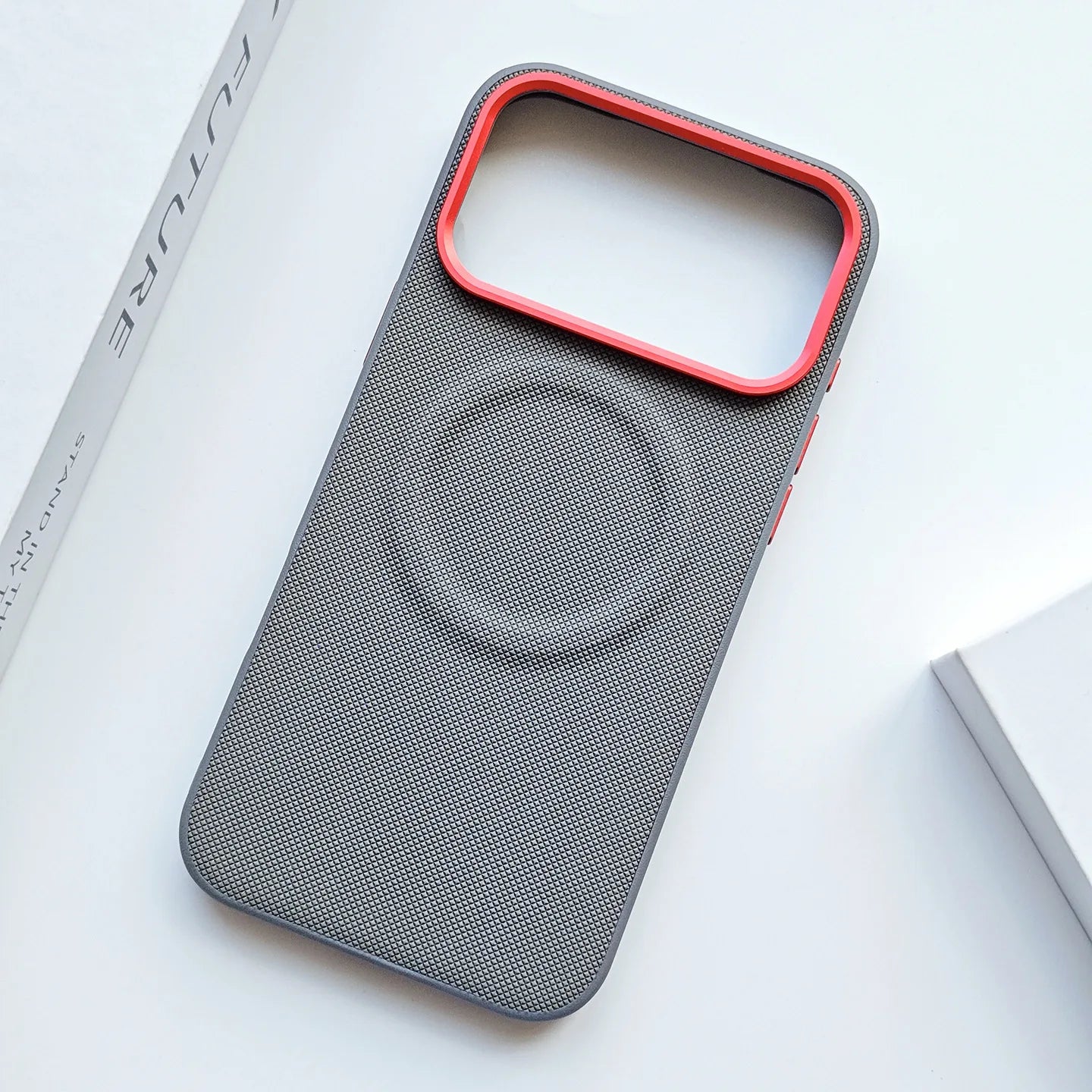 Leather Magnetic Case For Iphone 17 Pro Max/17 Pro/17 Magsafe Charging Grain Diamond Textured Individual Buttons Leather Cover