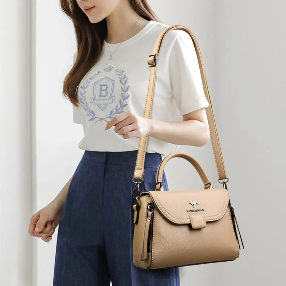 Authentic High Quality Soft Leather Luxury New Designer Fashion Casual Women's Shoulder Bag Handbag Crossbody Bags for Women2024