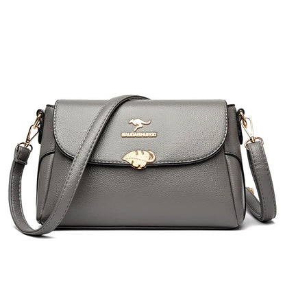 Women Bag Fashion Shoulder Bag Quality PU Leather Elegant Flap Retro Female Messenger Classic Multiple Pockets Crossbody Handbag