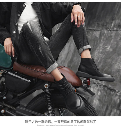 Men's Chelsea Cotton Boots Winter Men's Genuine Leather Shoes High Top Men Plush Sapato Social Masculino Zapatos Para Hombres