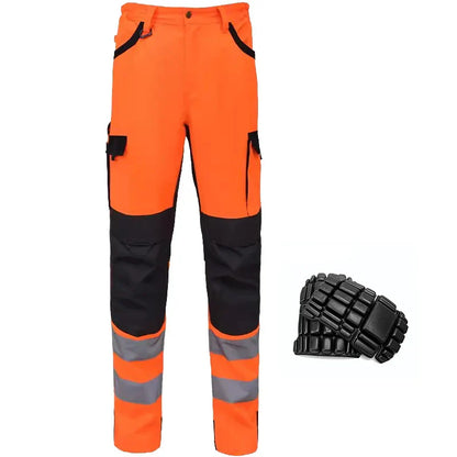 Men's Workwear Suit Work Suit Fluorescent Yellow Work Jacket and Pants Set with Multi Pockets Work Wear