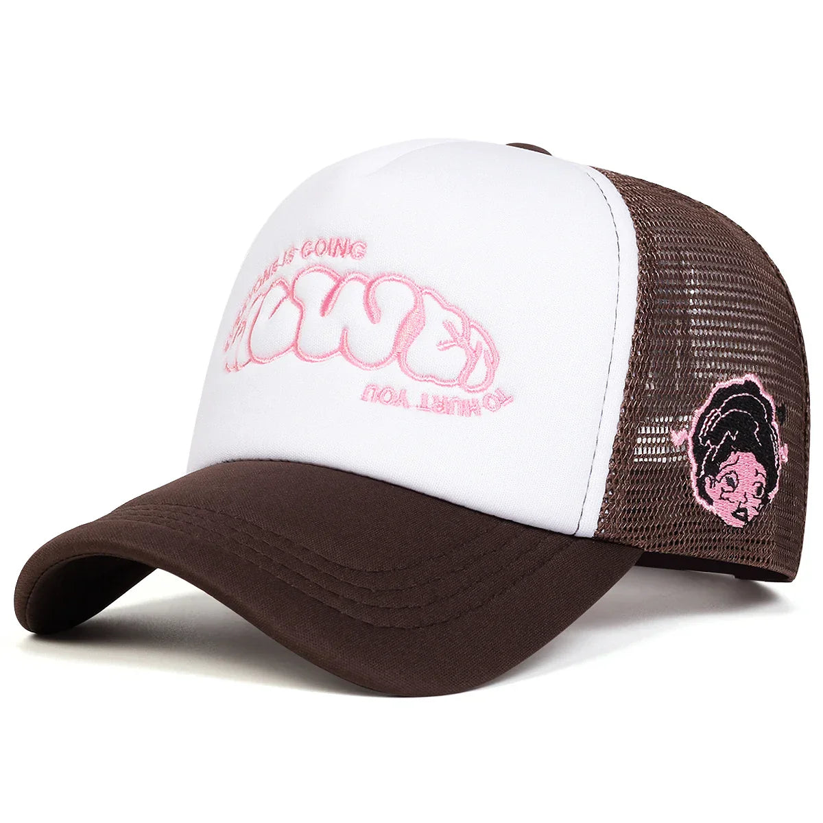 Unisex EVERYONE IS GOING Embroidery Baseball Net Caps Spring and Summer Outdoor Adjustable Casual Hats Hip Hop Hat Sunscreen Hat