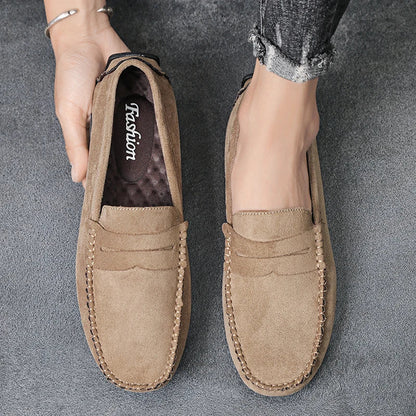 Sapatos Masculinos Casuais de Camurça, Respiráveis, de Couro, Loafers Masculinos, Slip-on, Sapatos de Dirigir Masculinos, Marca de Luxo, Sapatos Náuticos Confortáveis