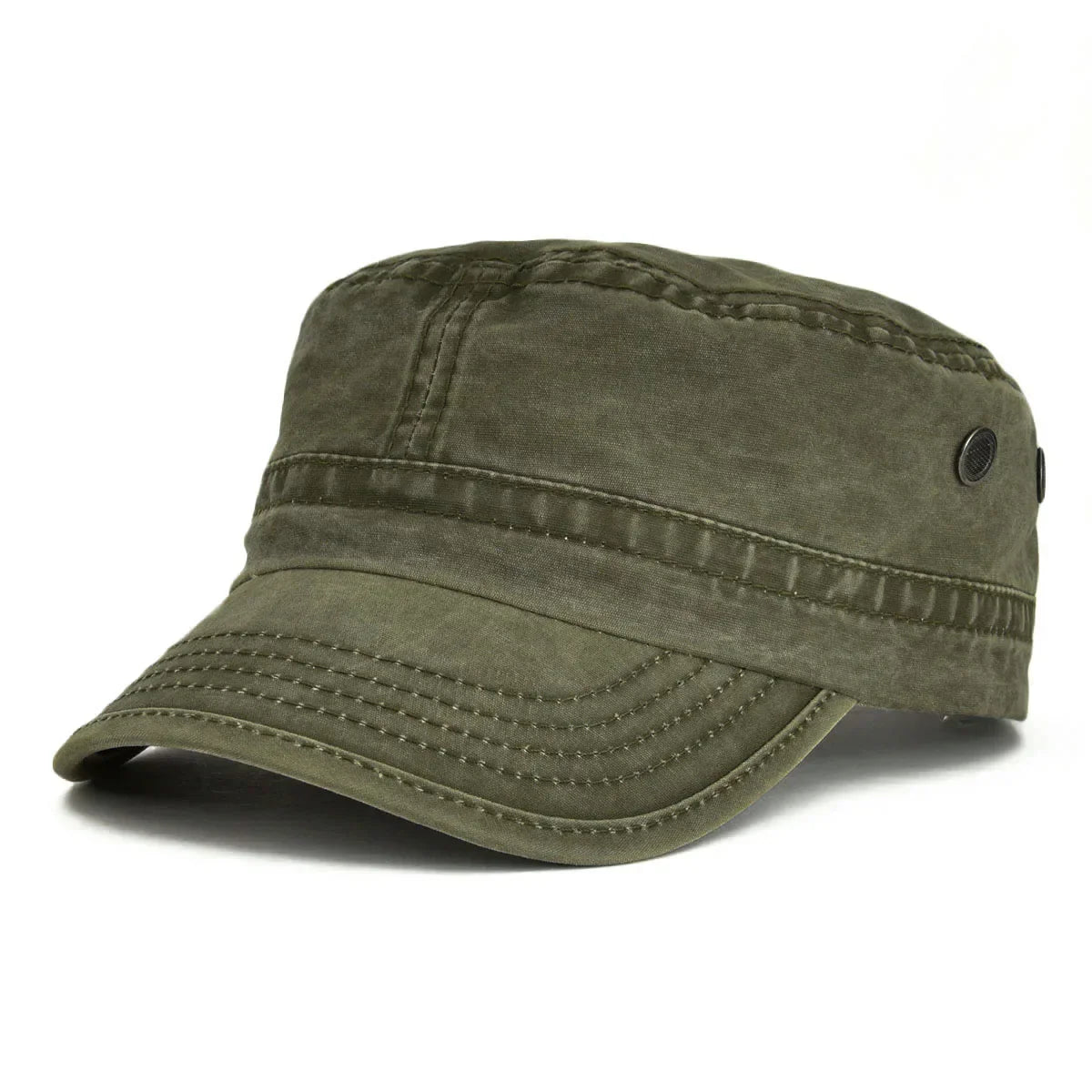 Denim Army Cap Men Washed Cotton Bucket Hat Spring Fall Headpiece Flat Top Adjustable Peaked Visor Hats Trucker Hats