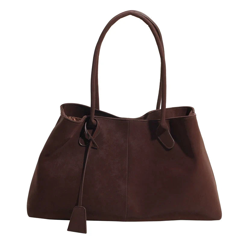 Faux Suede Solid Color High Quality Fashionable Versatile Handbag 2025 Women's Product Hot Selling  Large Capacity Shoulder Bag
