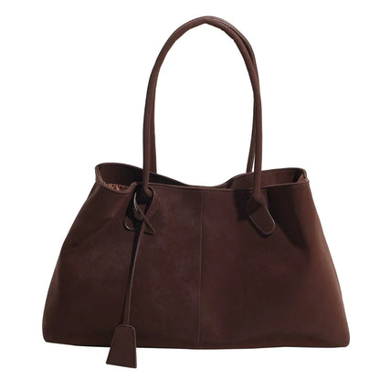 Faux Suede Solid Color High Quality Fashionable Versatile Handbag 2025 Women's Product Hot Selling  Large Capacity Shoulder Bag