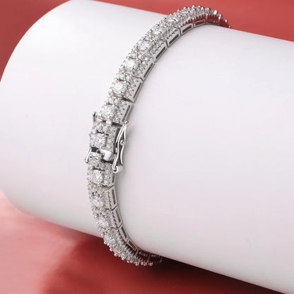 Luxury Full Moissanite Bracelet S925 Silver Sparkling Diamond for Women Engagement Wedding Fine Jewelry Gift GRA Certified