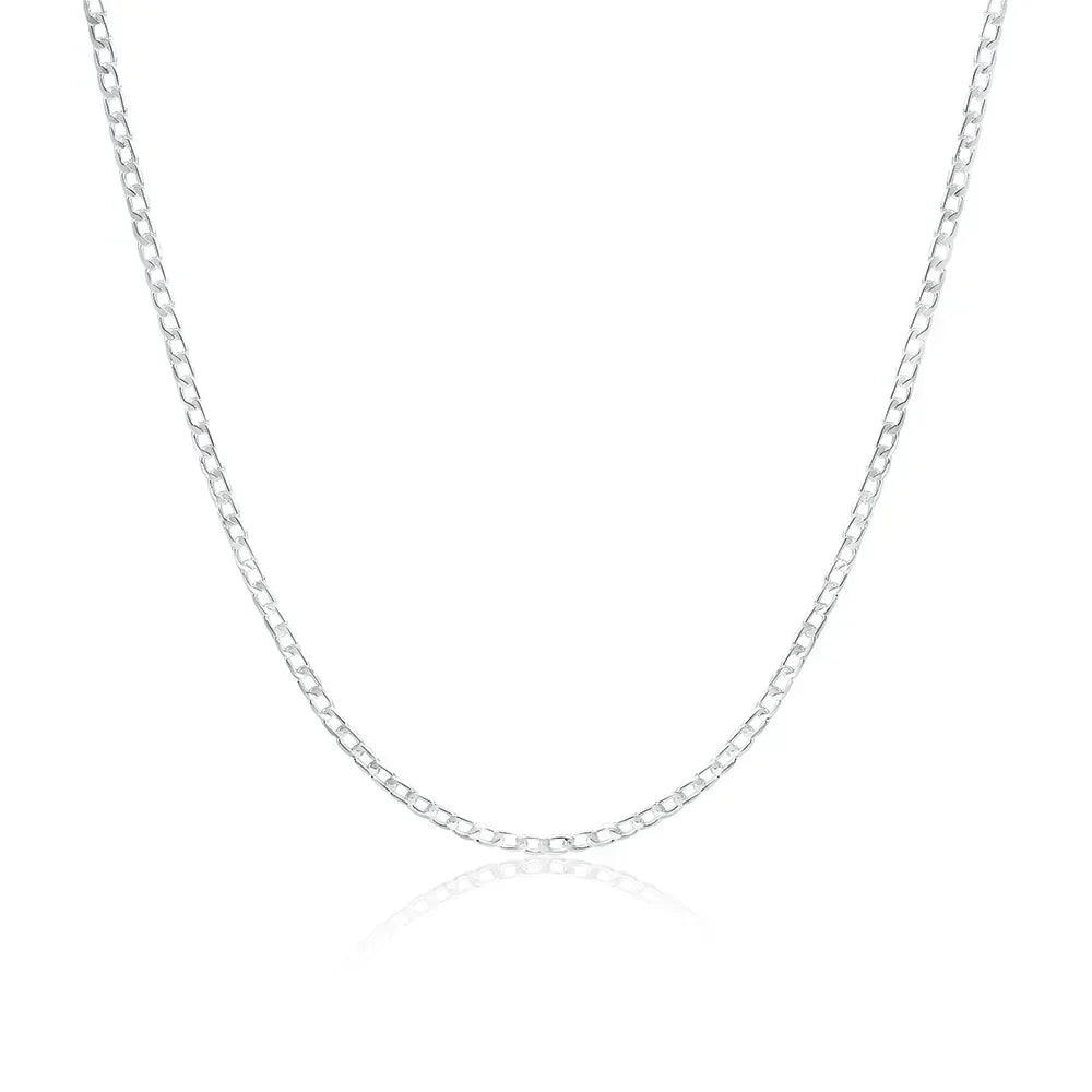 Men's 925 Sterling Silver Necklace 2/4/6/8/10/12MM 40-75cm Chain Lobster Clasp Man Boy Women Engagement Jewelry