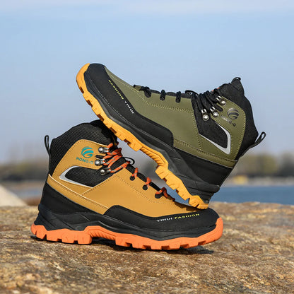 Men's Safety Shoes Steel Toe Anti Smash Safety Boots Puncture Proof Construction Wear-Resistant Work Boots