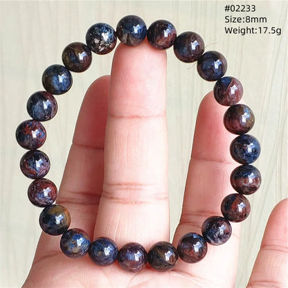 Natural Blue Pietersite Bracelet Women Men Beads Round Beads Chatoyant Cat Eye Fire Pietersite Namibia AAAAAA