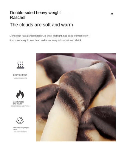 Double layers Raschel Mink Blankets Spring Winter Soft Warm Faux Fur Throw Blankets Heavy Fluffy Weighted Blankets