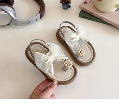 2025 Children Sandals for Girls Summer New Fashion Korean Style Soft Bottom Anti-slippery Versatile Chic Princess Beach Shoes