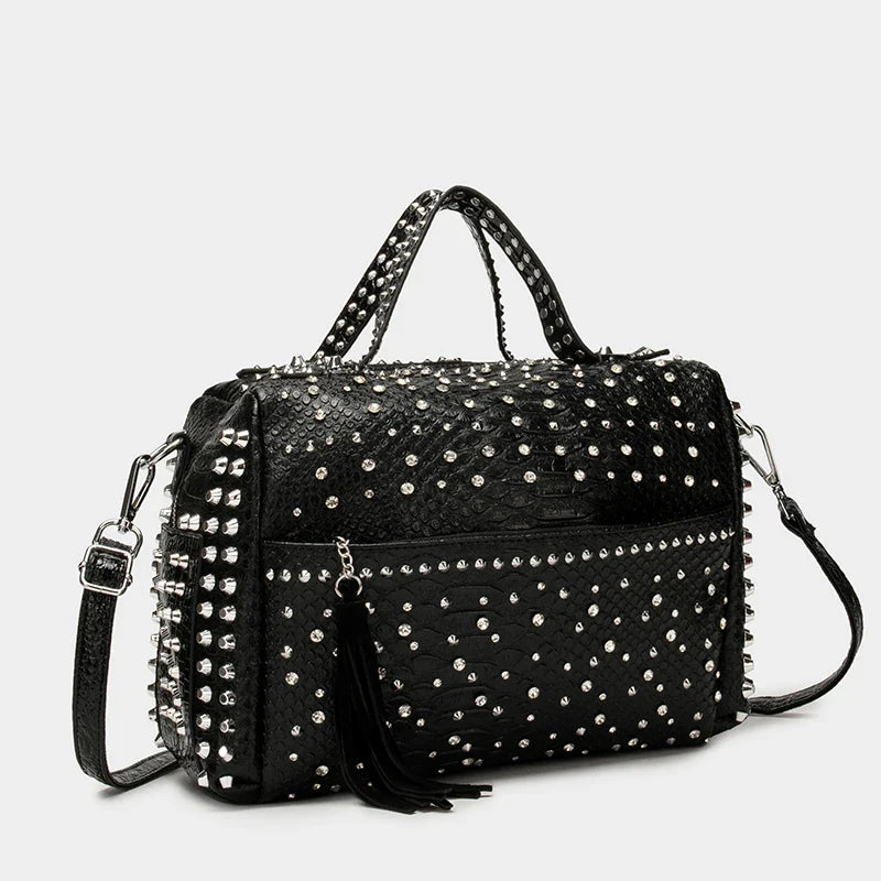 Women's bag luxury designer purses and handbags Shoulder bags vintage Rivet tote bag for women Large capacity travel bag purse