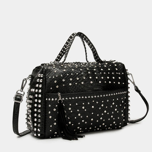 Women's bag luxury designer purses and handbags Shoulder bags vintage Rivet tote bag for women Large capacity travel bag purse