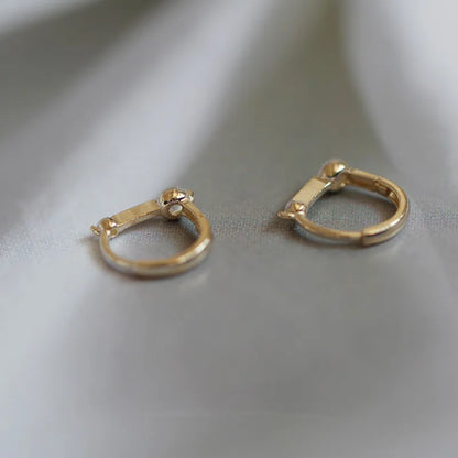 925 Sterling Silver Simple Shiny Srystal U-shaped Earrings Women Punk Hip Hop Street Art 14k Gold Plating Jewelry  Gift