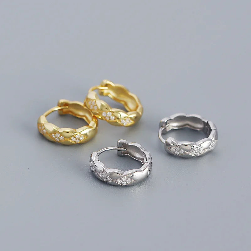 925 Sterling Silver Earring Colorful Dripping Oil Material Ear Ring Ear Buckle Rhombus Shape Trend Wild Girl Women Boy Ear Jewel