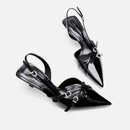 2025 Summer New Pointed Simple Shallow Mouth Comfortable Women's Gladiator sandals Outwear Back Strap Women High Heeled Sandals