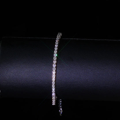 Solid Silver 925 VVS Tennis Bracelet Iced Out Princess Cut 2/3/4/5mm Real Moissanite Chain Dropshipping Hip Hop Jewelry