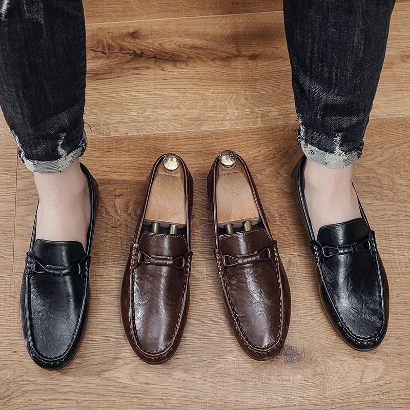 Summer men's loafers soft soled men's leather shoes comfortable driving shoes