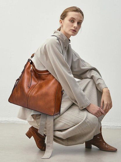 Didabear Hobo Bag Leather Women Handbags Female Leisure Shoulder Bags Fashion Purses Vintage Bolsas Large Capacity Tote Bag