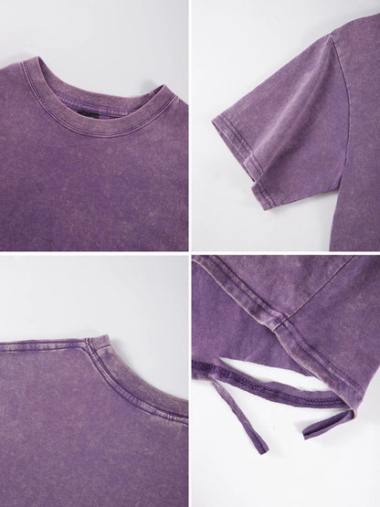 Beach Washed T-Shirt Women Letter Printing Cotton T Shirt Comfortable Crewneck Tops Casual Oversized Tees Female Clothes