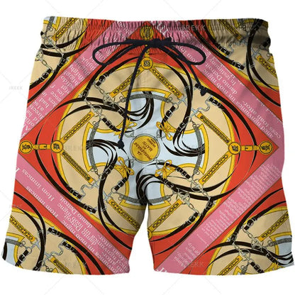 Luxurious Newest Iron Chain 3D Printed Streetwear Men Board Shorts Harajuku Hip Hop Leisure Beach Shorts fitness sports Shorts