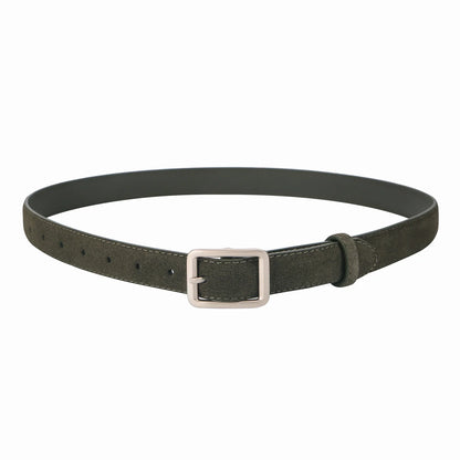 Fashion Suede Cowhide Women‘s Belts Genuine Leather 2.8cm Wide Belt Metal Buckle Women Belt Matched Dress Jeans Skinny Girdle