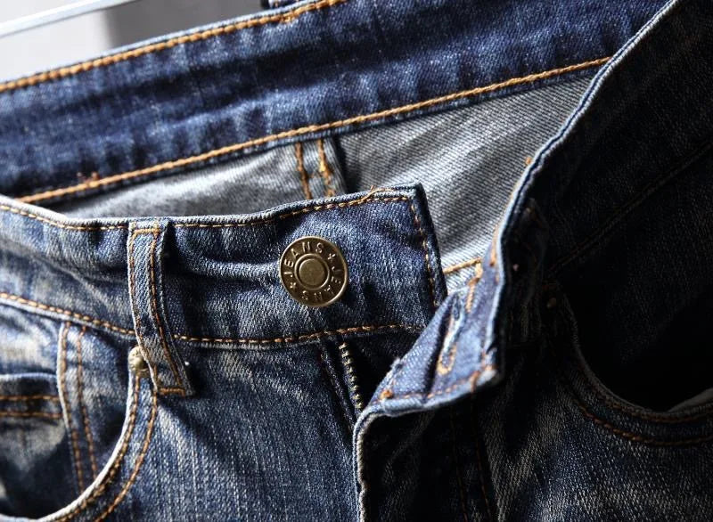 Spring and Autumn fashion trend printed straight-leg stretch denim jeans for men comfortable casual sports high-quality jeans