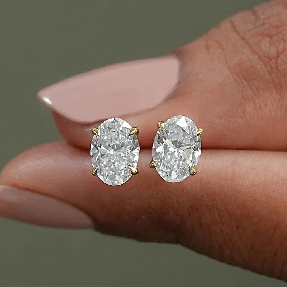 1-4ct Oval Cut Moissanite Stud Earring for Women Men D Color Sparkling Diamond 925 Sterling Silver Ear Studs Party Jewelry Gifts