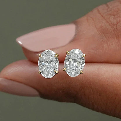 1-4ct Oval Cut Moissanite Stud Earring for Women Men D Color Sparkling Diamond 925 Sterling Silver Ear Studs Party Jewelry Gifts