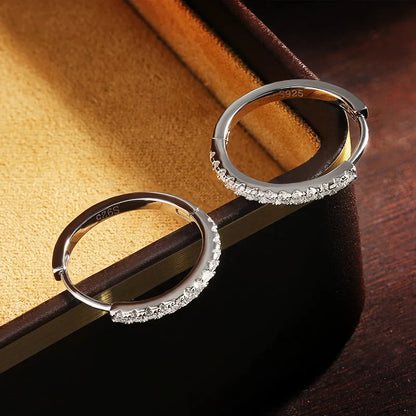 D VVS1 Hoop Moissanite Earrings for Women GRA Certified Brilliant Diamond Solid s925 Silver Plated 18k Wedding Earring
