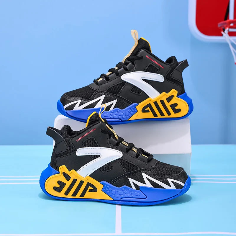 A pair of children's four-season mesh high-top basketball shoes, wear-resistant basketball shoes, sizes 33-40，HL-999
