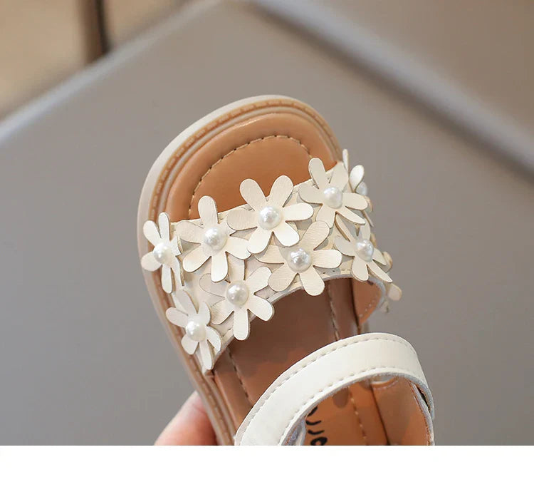 Little Girl's Shoes Bowknot New Summer Girls' Open-toe Sandals Princess Style, Beach Shoes, Soft Sole, Non-slip and Comfortable