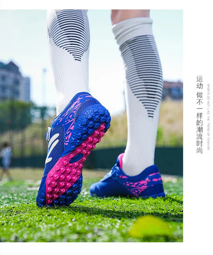 New Children Soccer Shoes Cleats Boys Football Boots TF Breathable Ultralight Grass Training Fast Athletic Sneakers 28-39