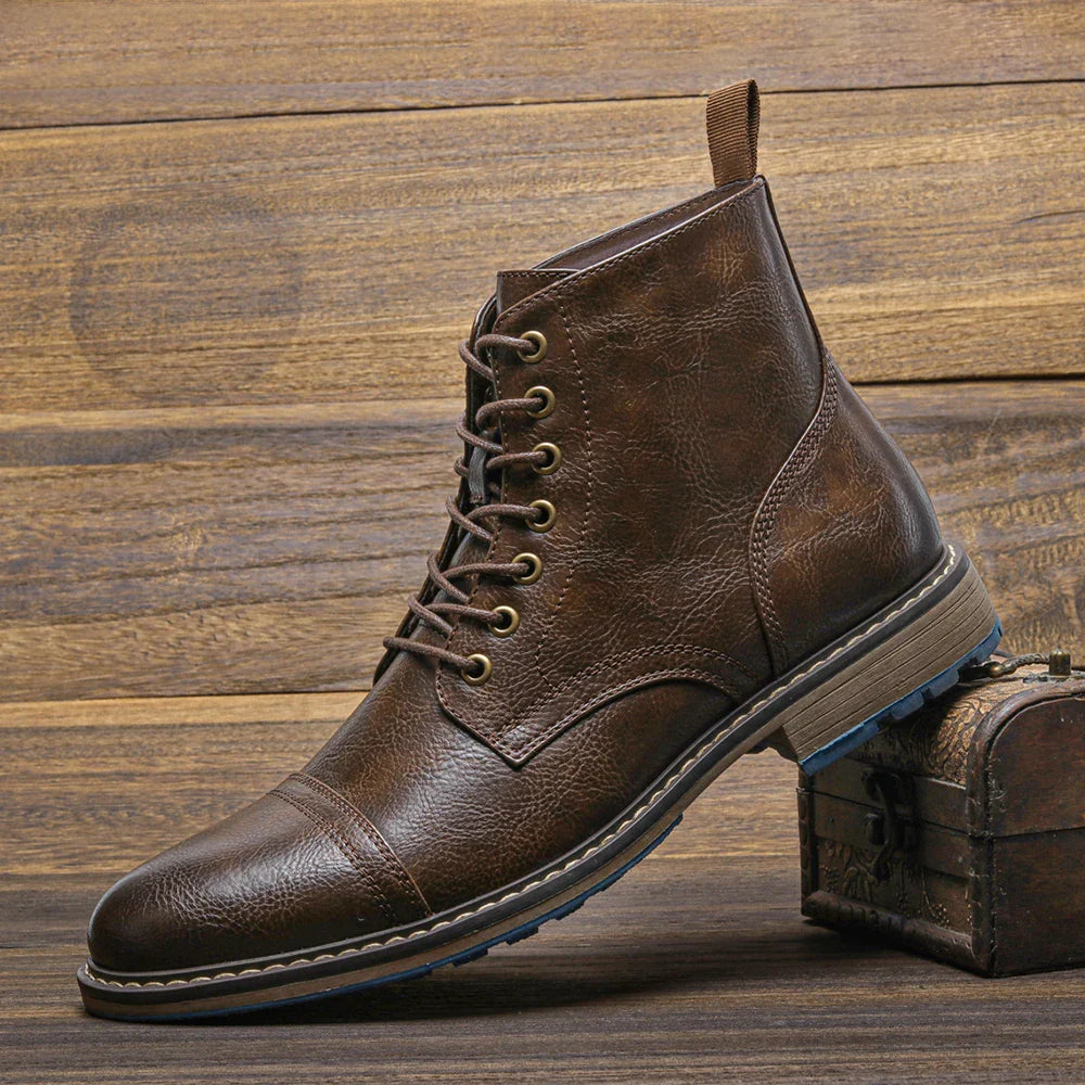 Size 8-13 Retro Men Boots 2025 Fashion Comfortable Spring Leather Boots